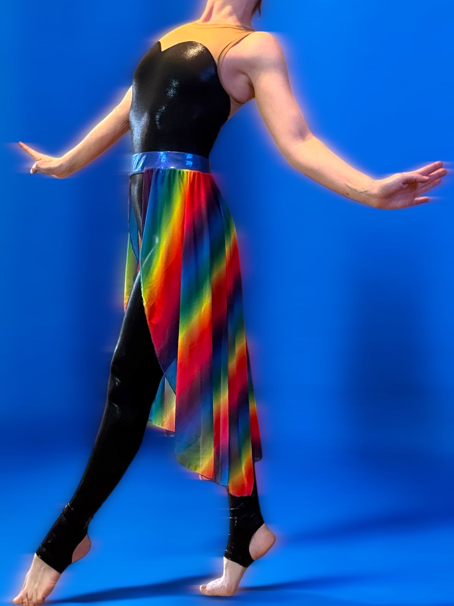 Rainbow Mesh Dance Skirt