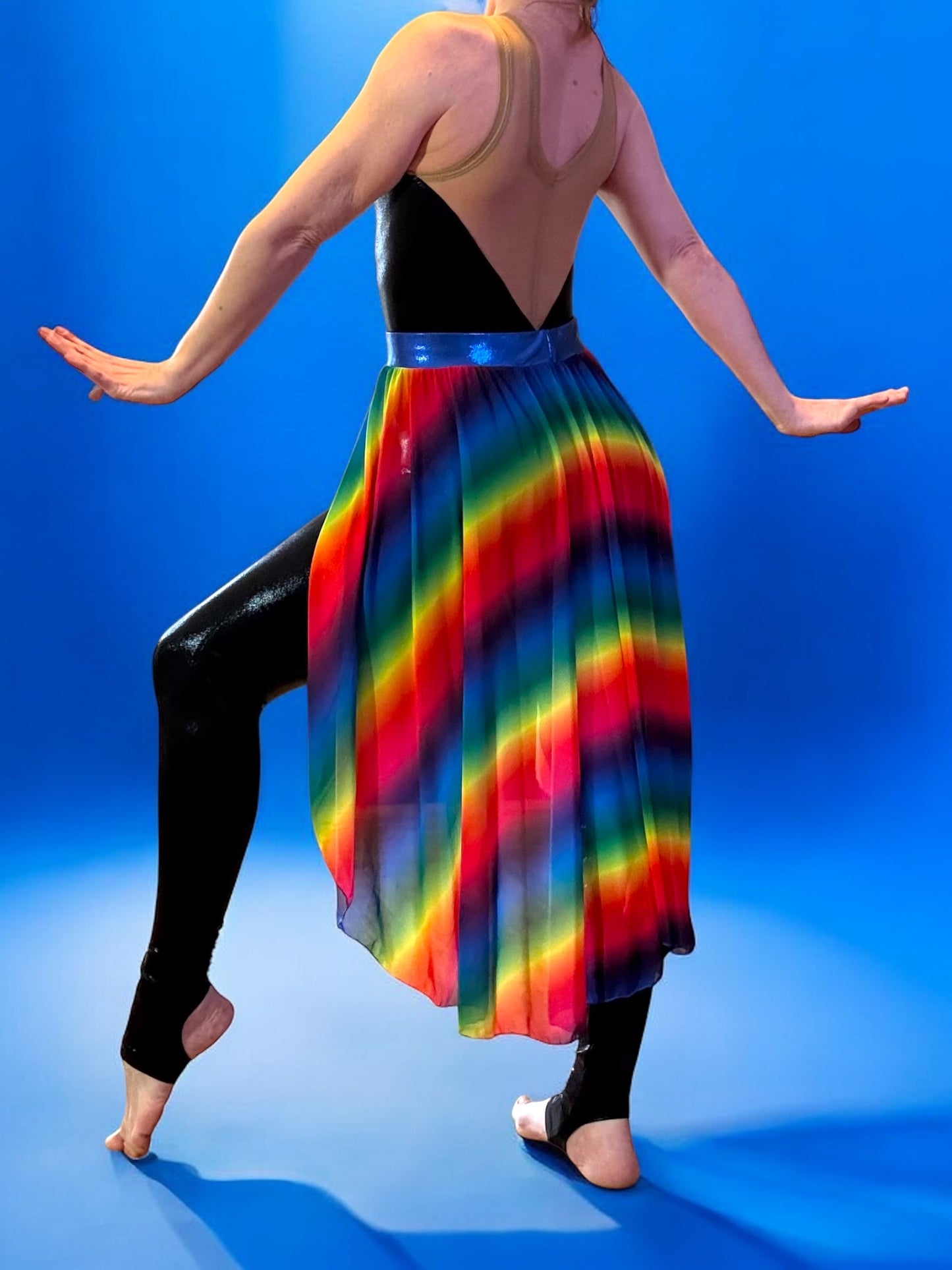 Rainbow Mesh Dance Skirt