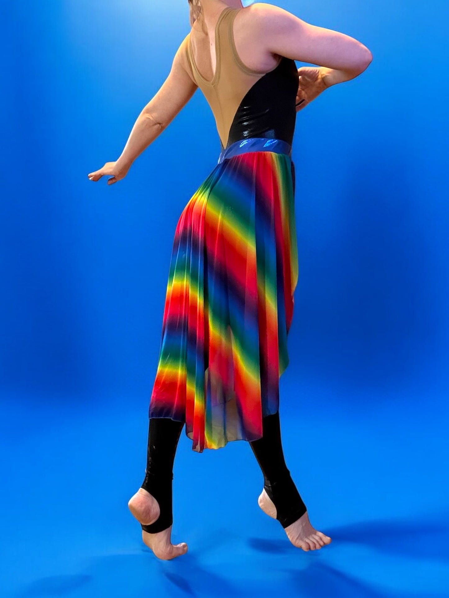 Rainbow Mesh Dance Skirt