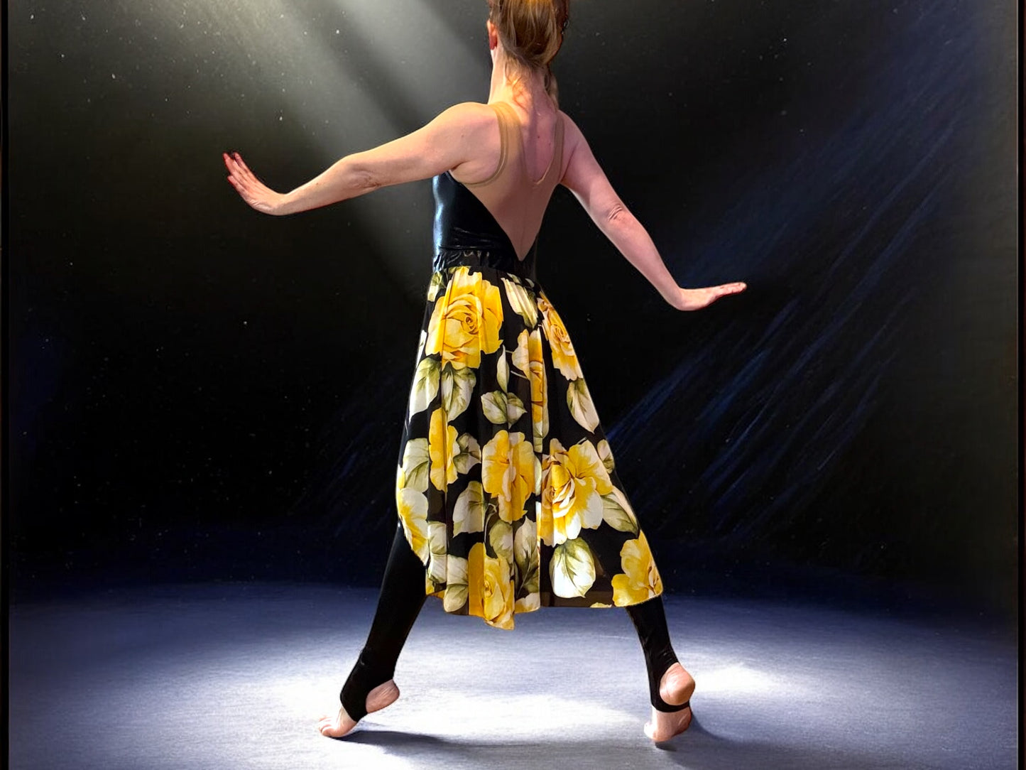 Yellow Rose Mesh Dance Skirt